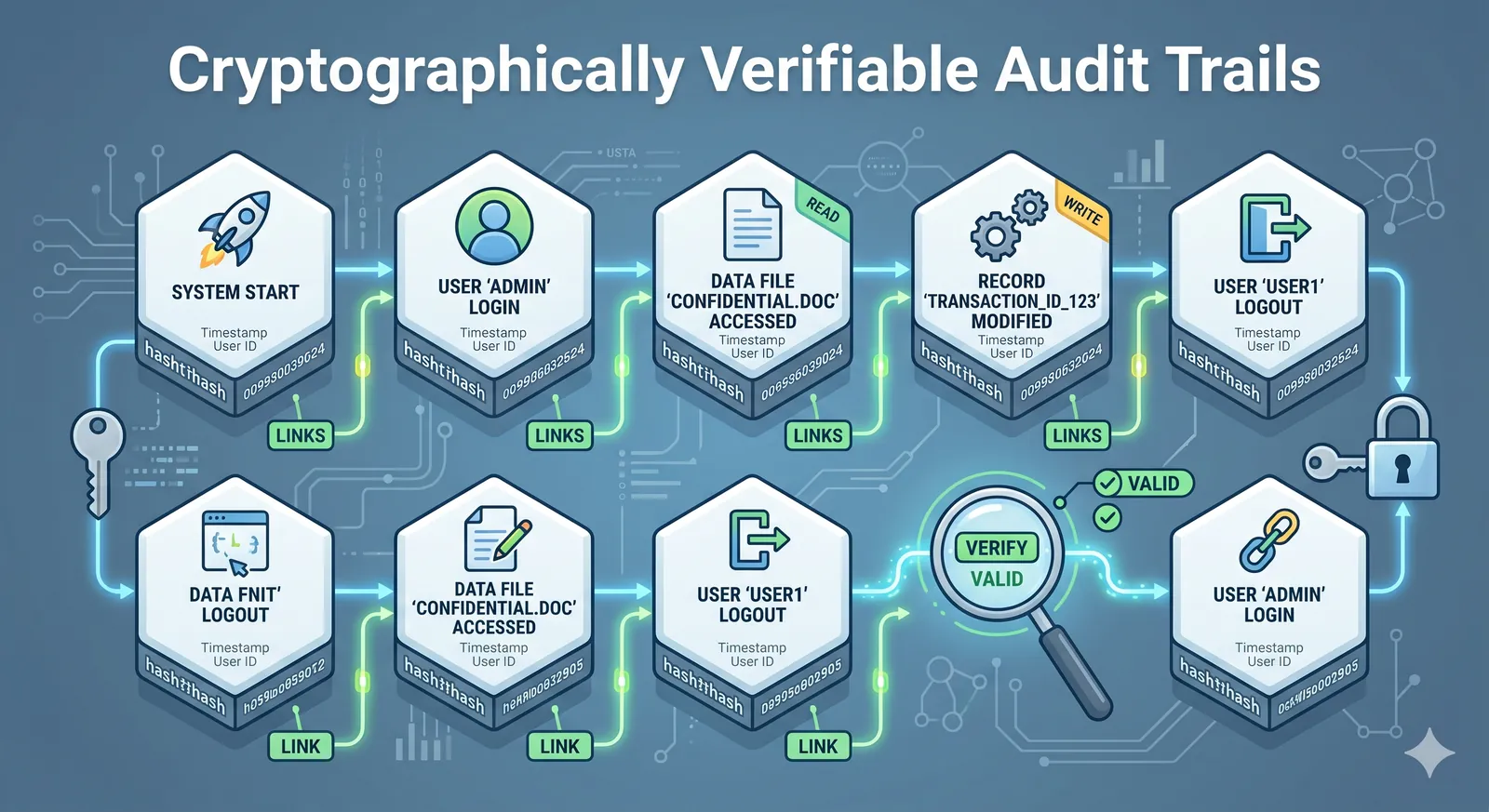 Cryptographically verifiable audit trails